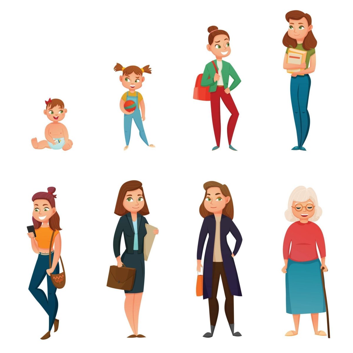 Иллюстрация от рождения до старости