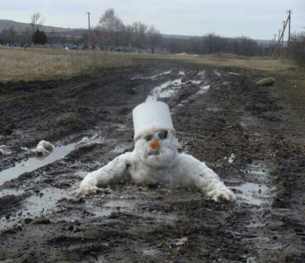 Шутки про снег весной