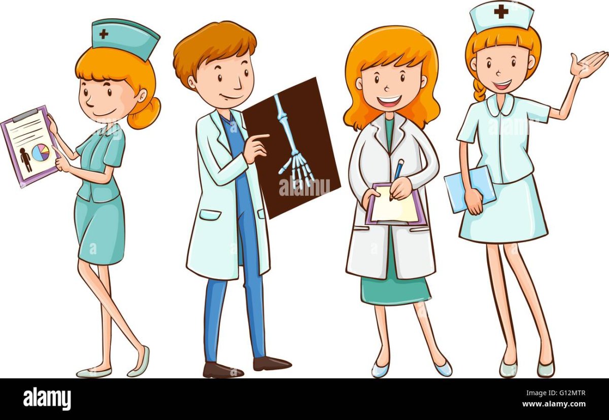 Мультяшный доктор и медсестра