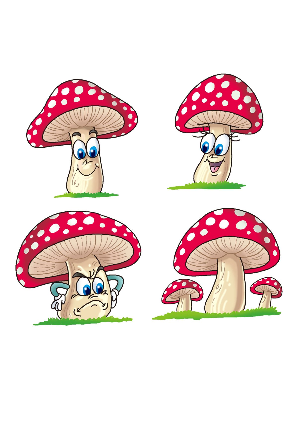 Грибы мультяшные