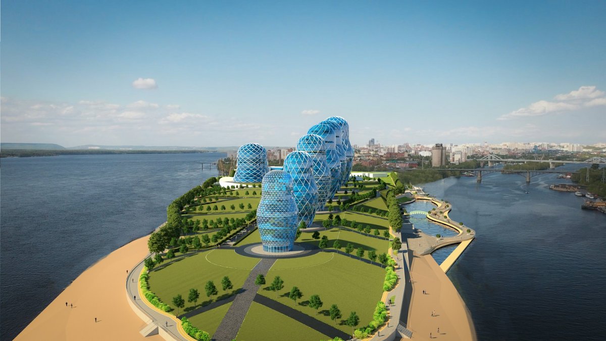 Проект набережной на стрелке Самары