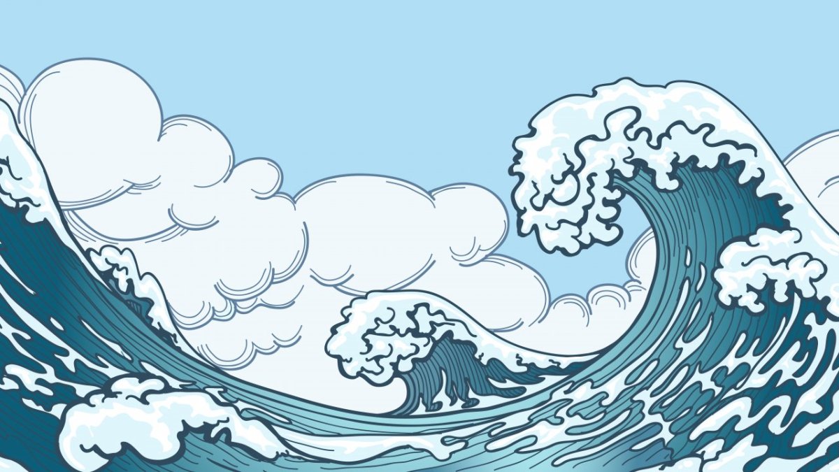 Волна карандашом для детей