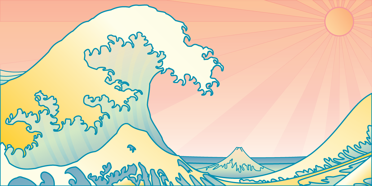 Море с волнами мультяшное