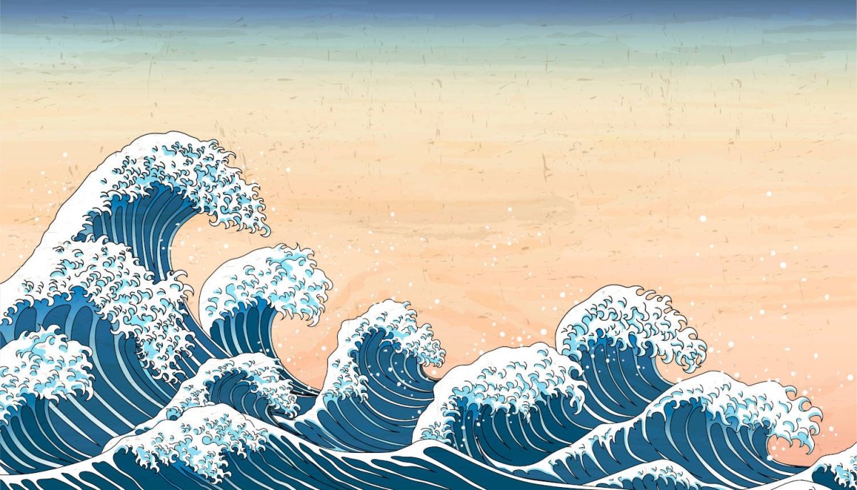 Волны в японском стиле Минимализм