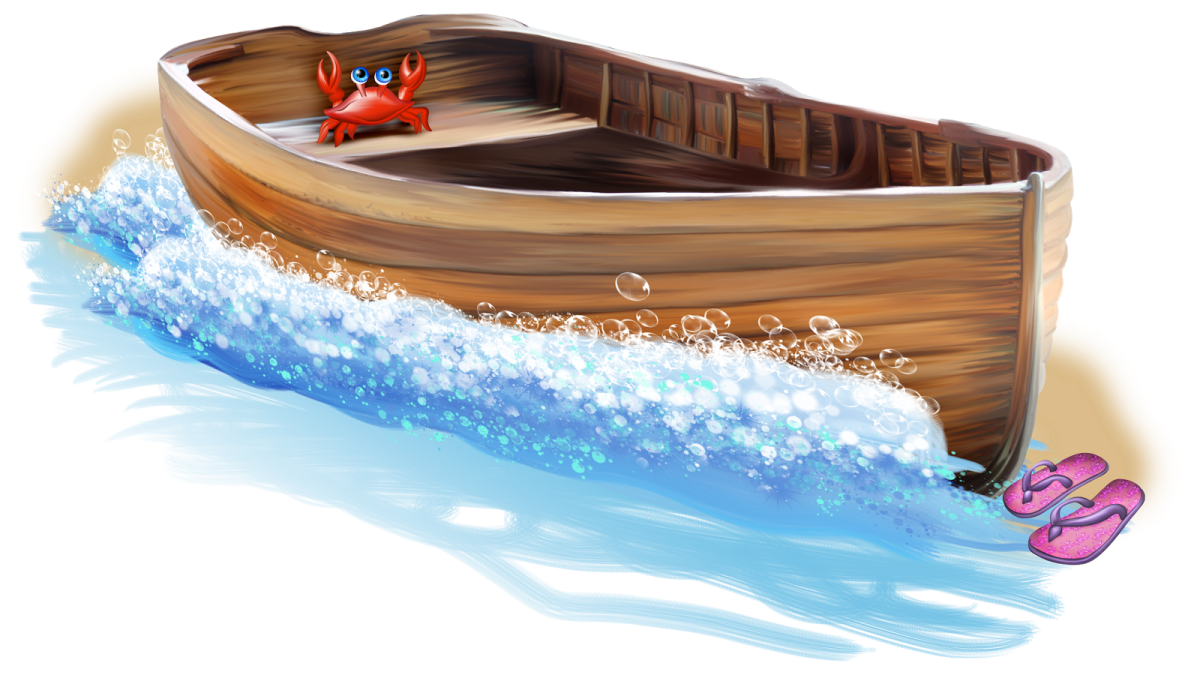 Лодка для детей на прозрачном