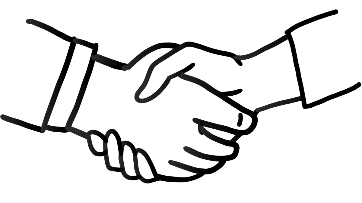 Рукопожатие на белом фоне