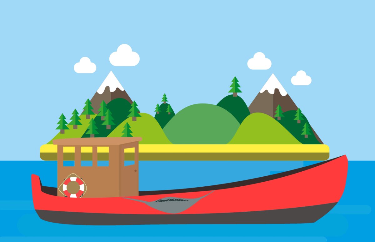 Лодка в море иллюстрация