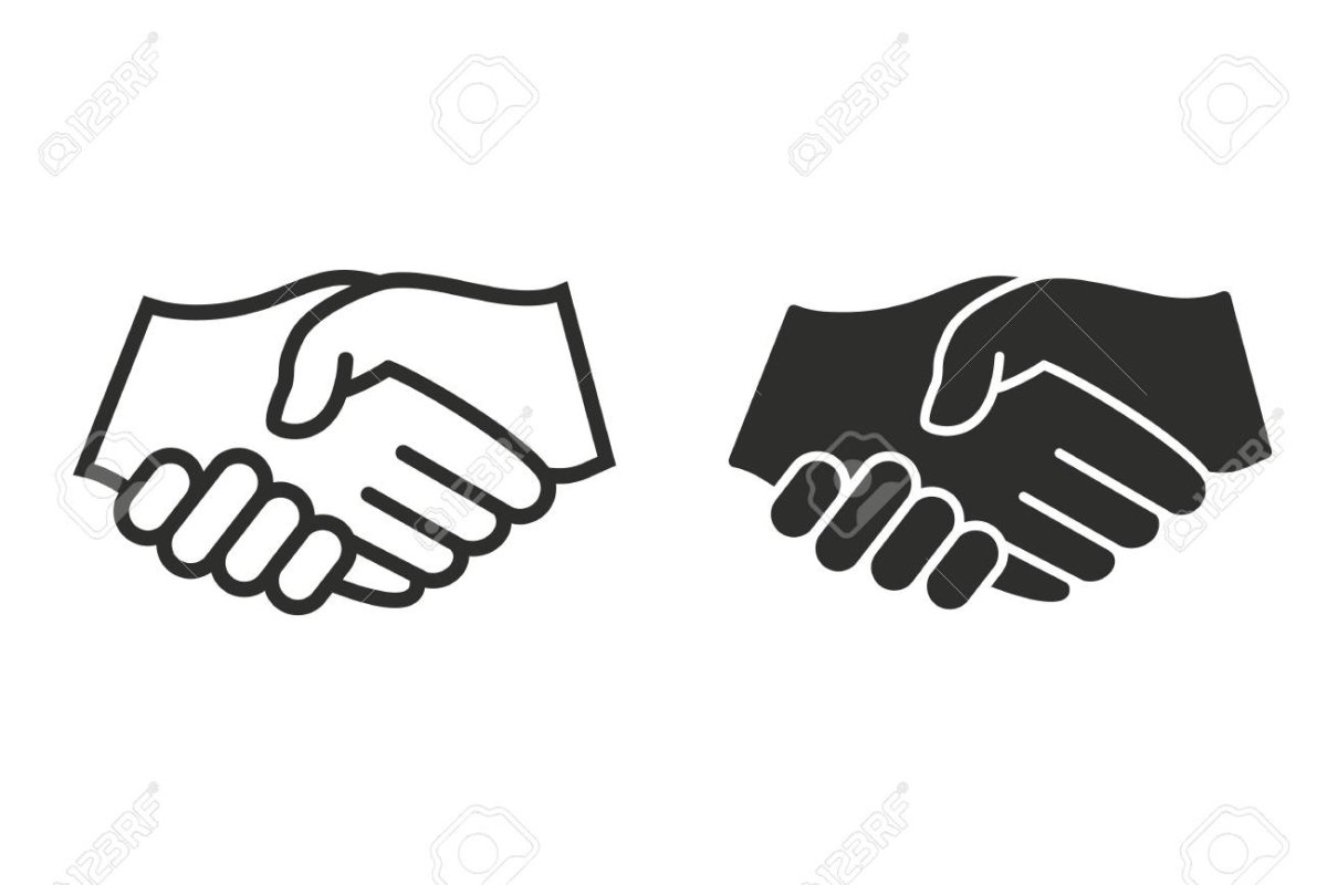 Рукопожатие графический рисунок