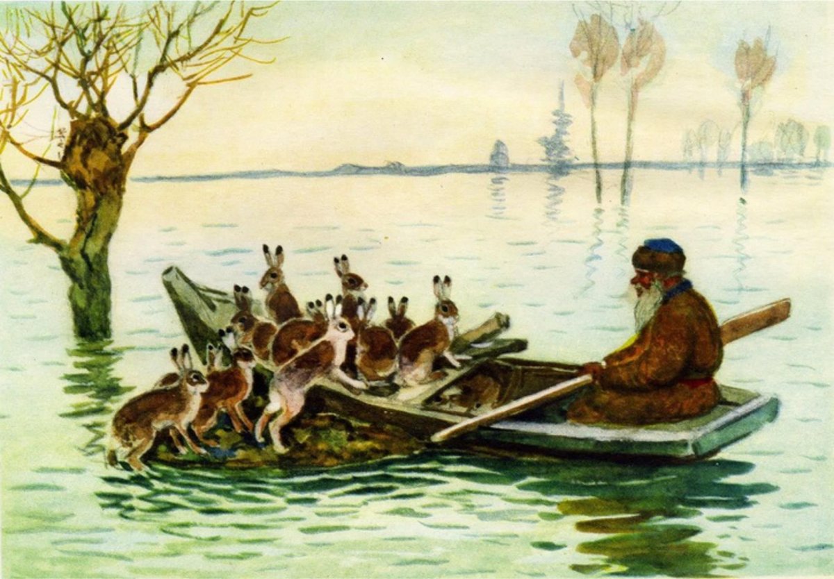 Дед Мазай и зайцы карикатура