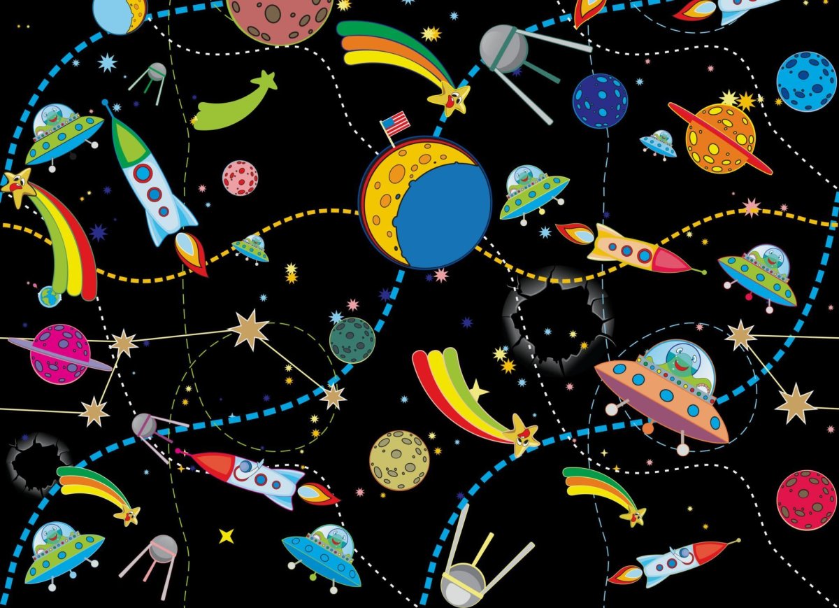 Паттерн детский космос