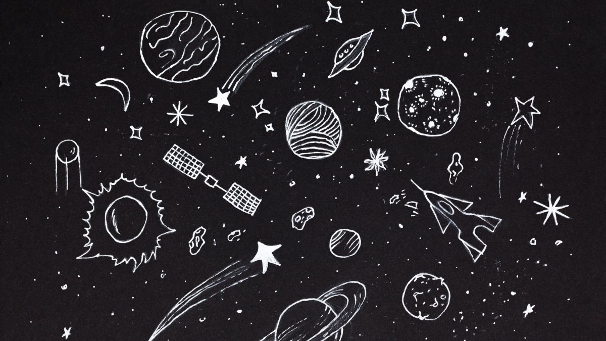 Нарисовать космос мелом