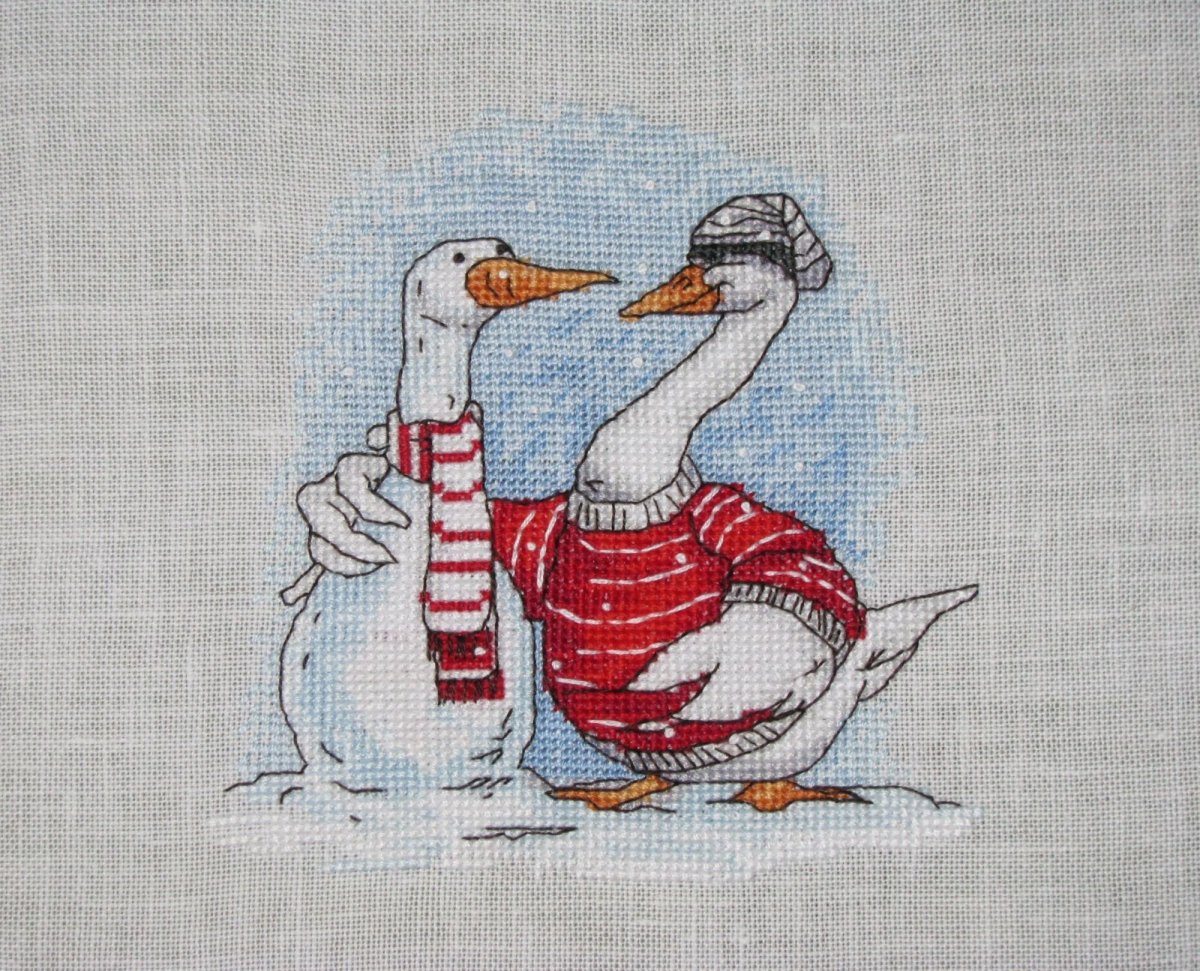 Раскраска 2 гуся для детей