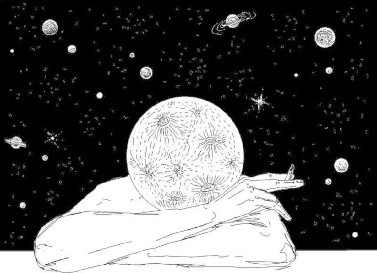 Пейзажи гелевой ручкой в круге