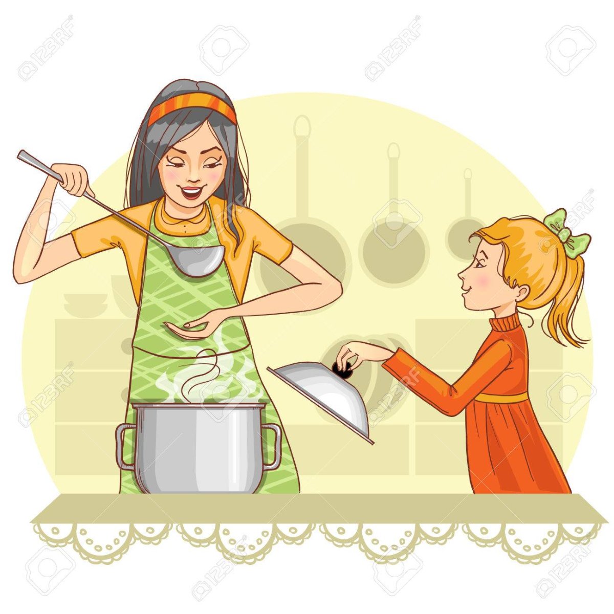 Помогать маме с готовкой