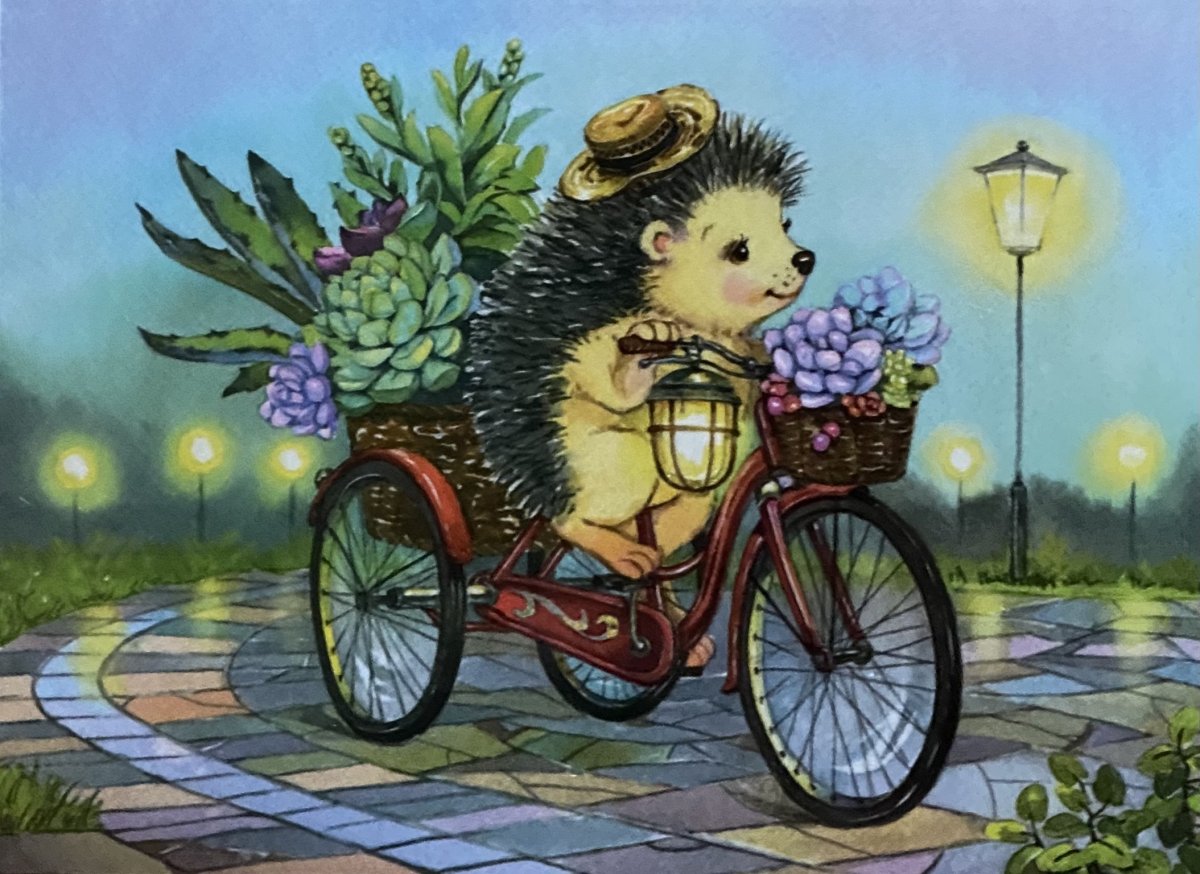 Ежик на мотоцикле