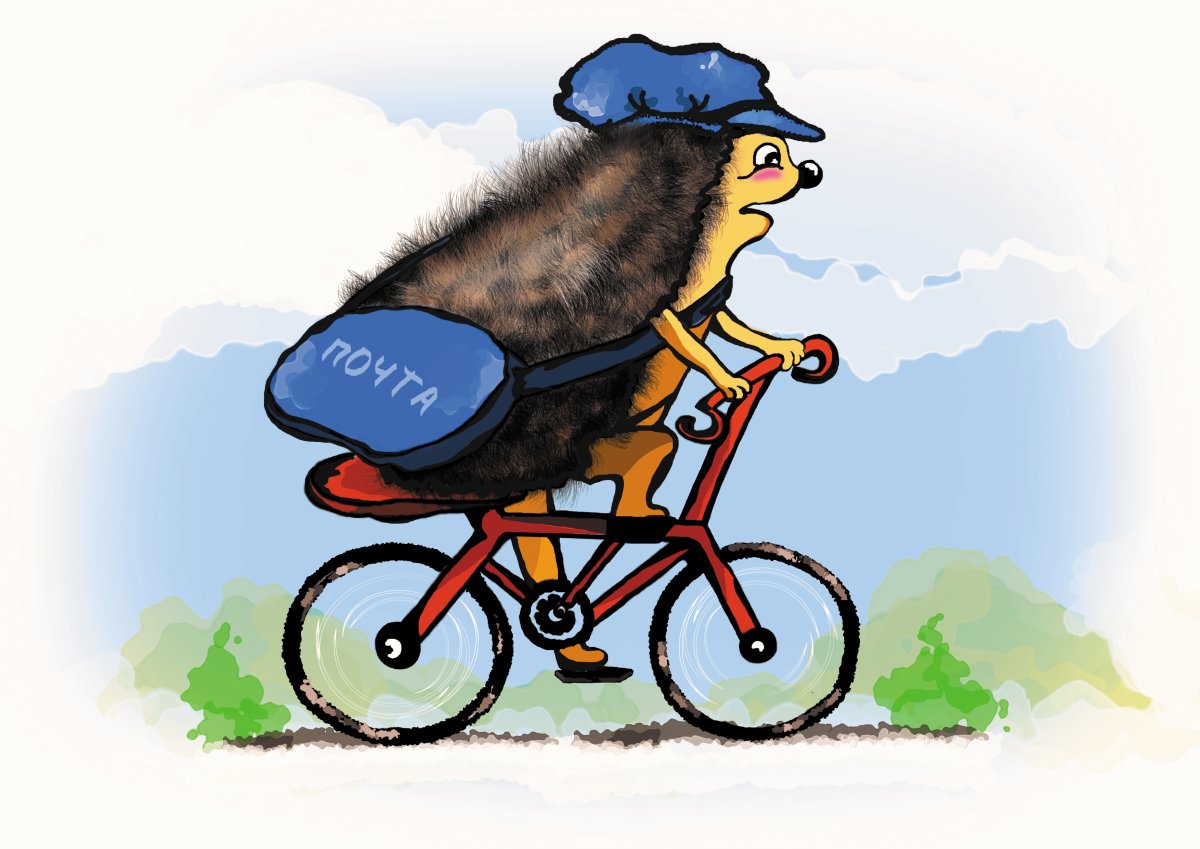 Ежик на мотоцикле