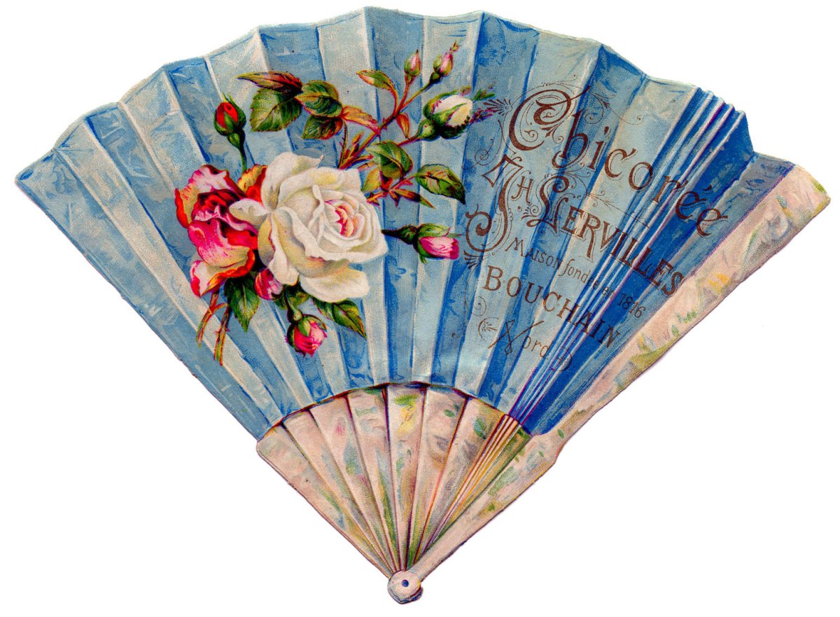 Старинный бумажный веер