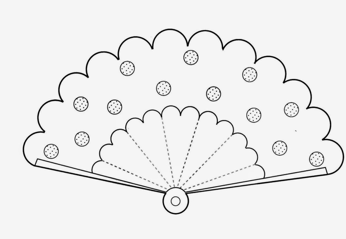 Веер раскраска