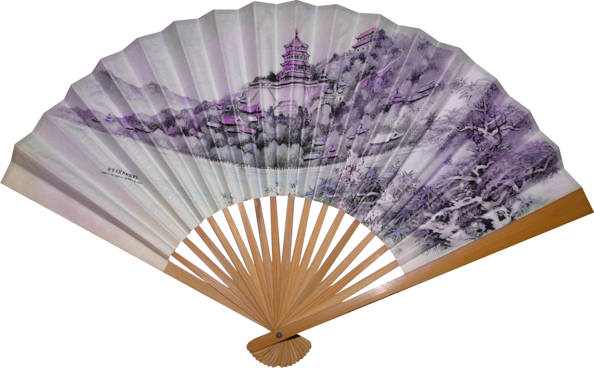 Японский веер на прозрачном фоне