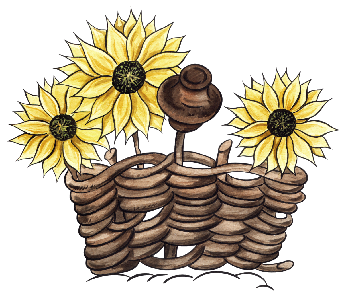 Забор с подсолнухами