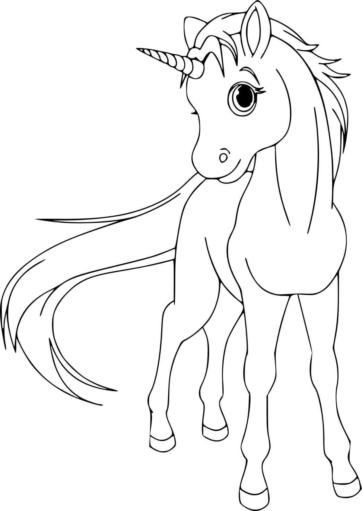 Раскраска Единорог красивый