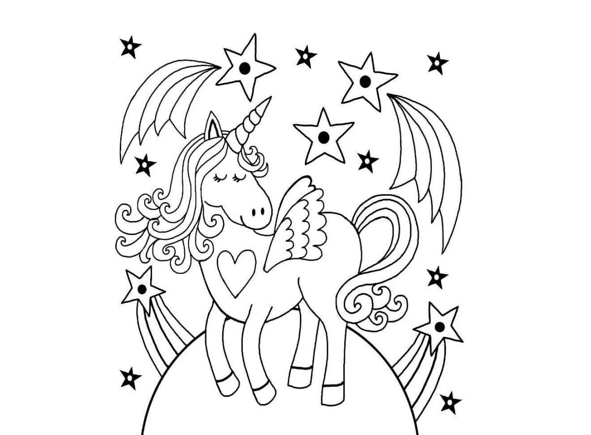 Раскраска Единорожка