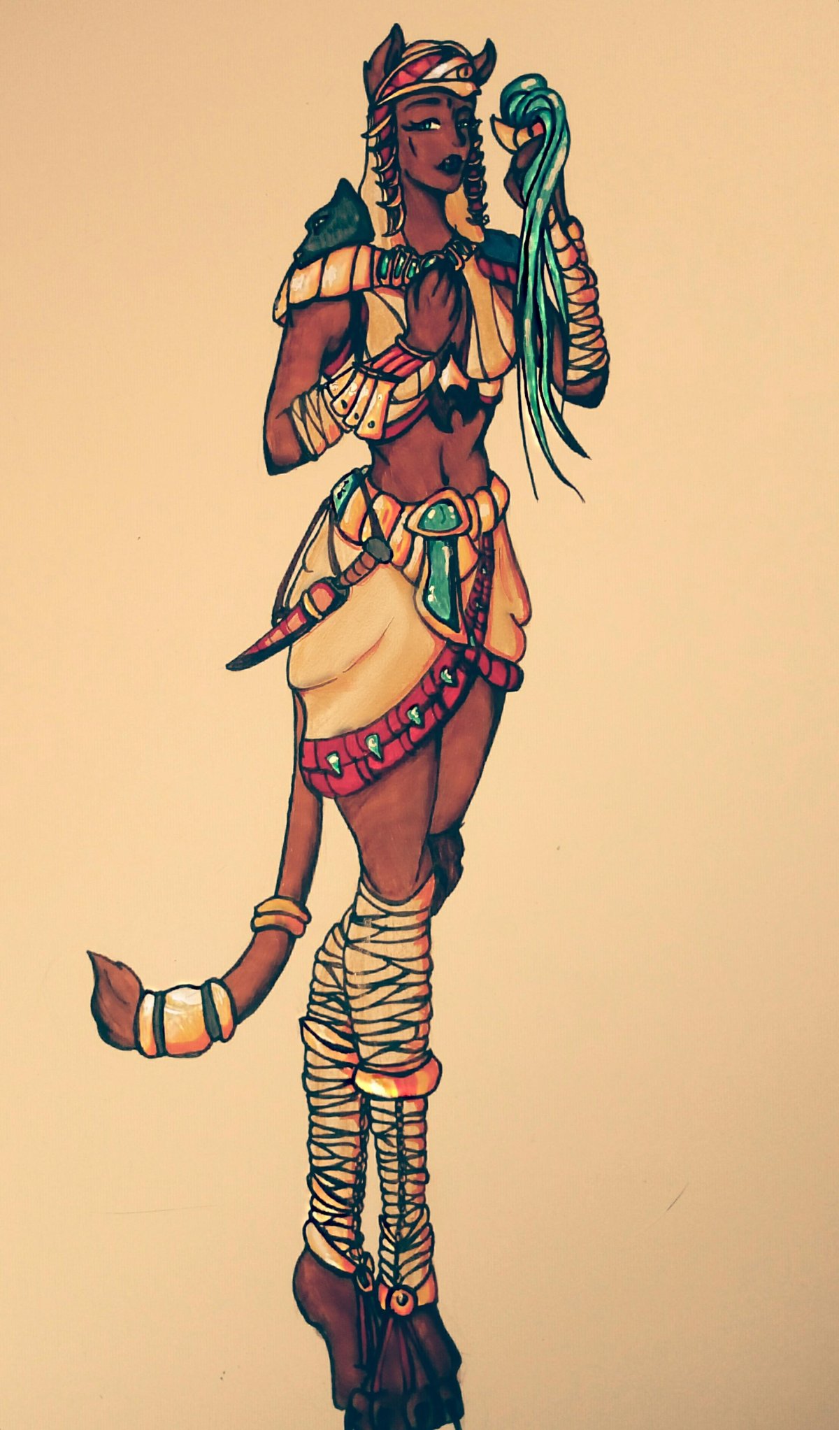 Богиня кошка черный фон