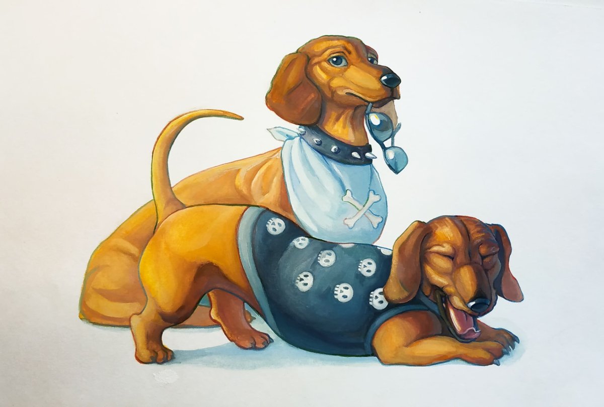 Такса сбоку арт