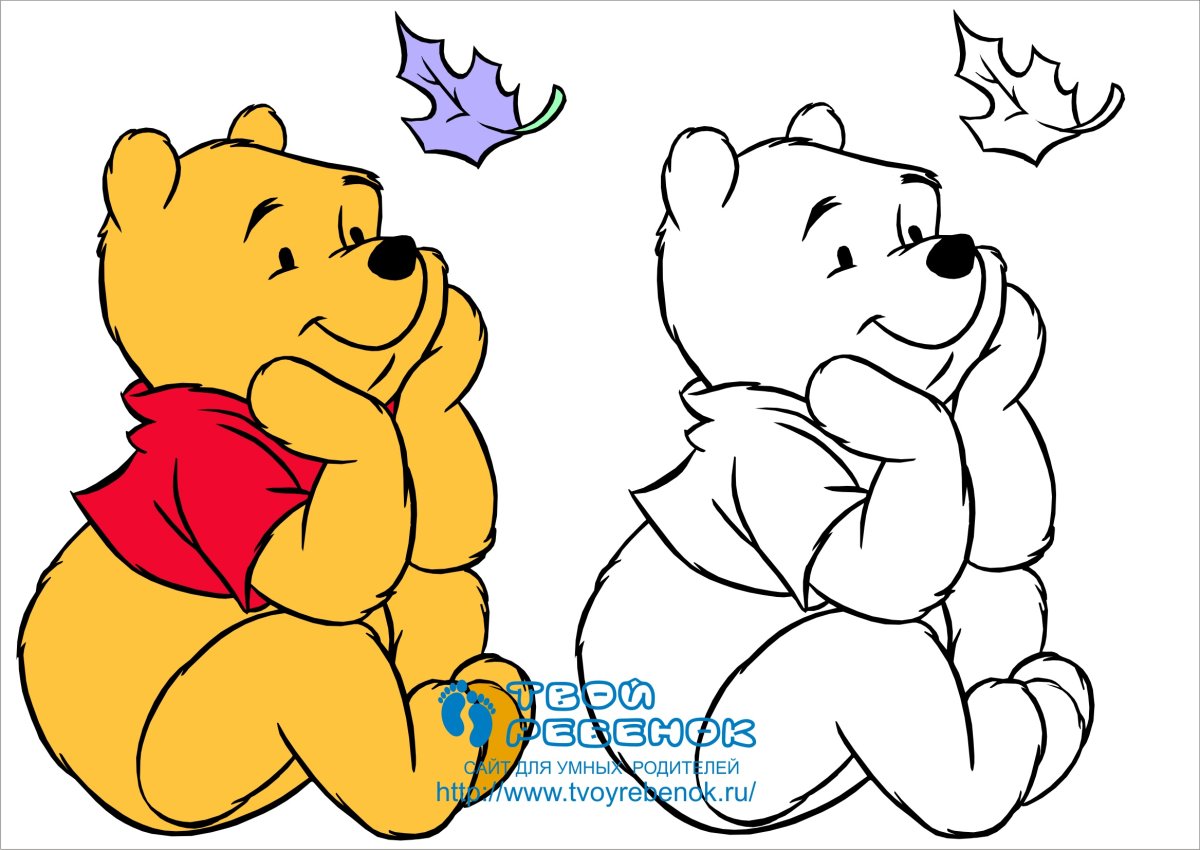 Винни пух раскраска цветная