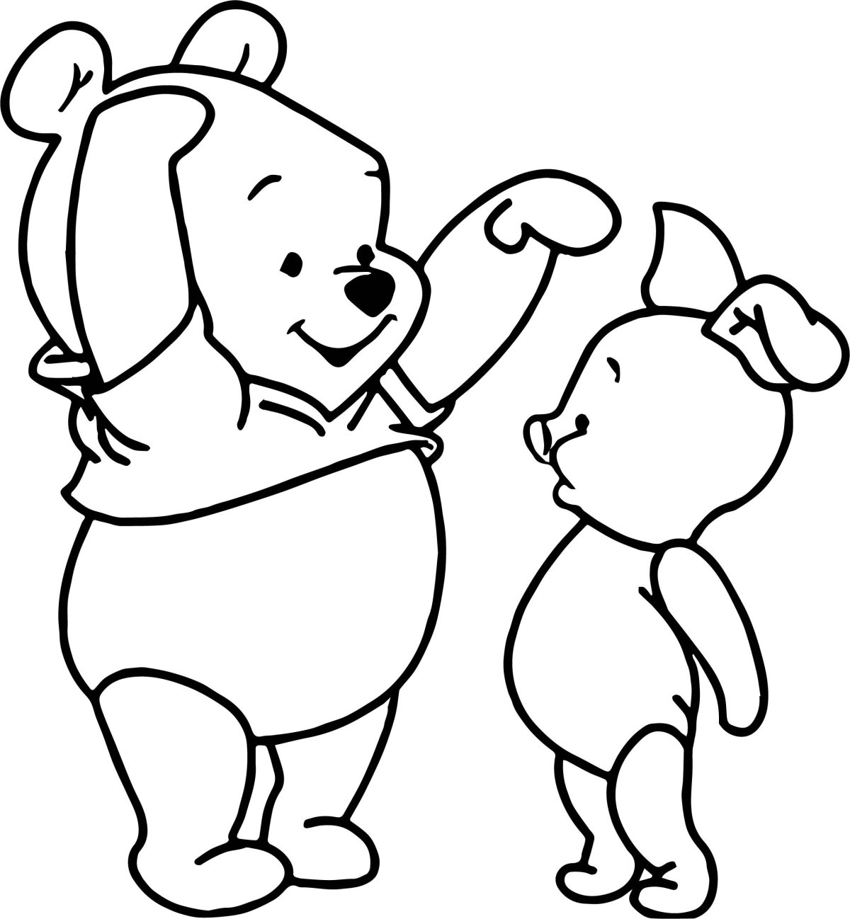 Раскраска Винни пух и Пятачок