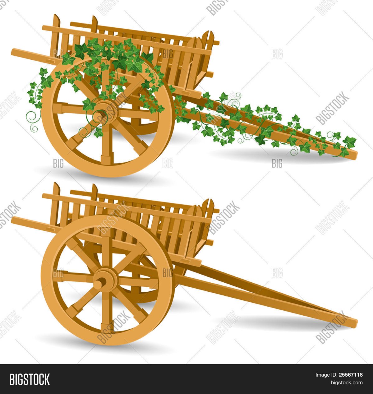 Деревянная тележка мультяшная