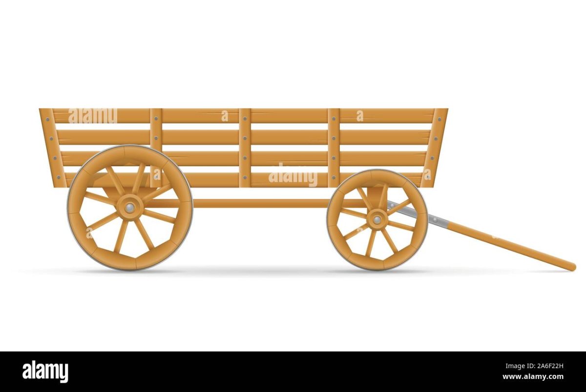 Телега для детей на белом фоне
