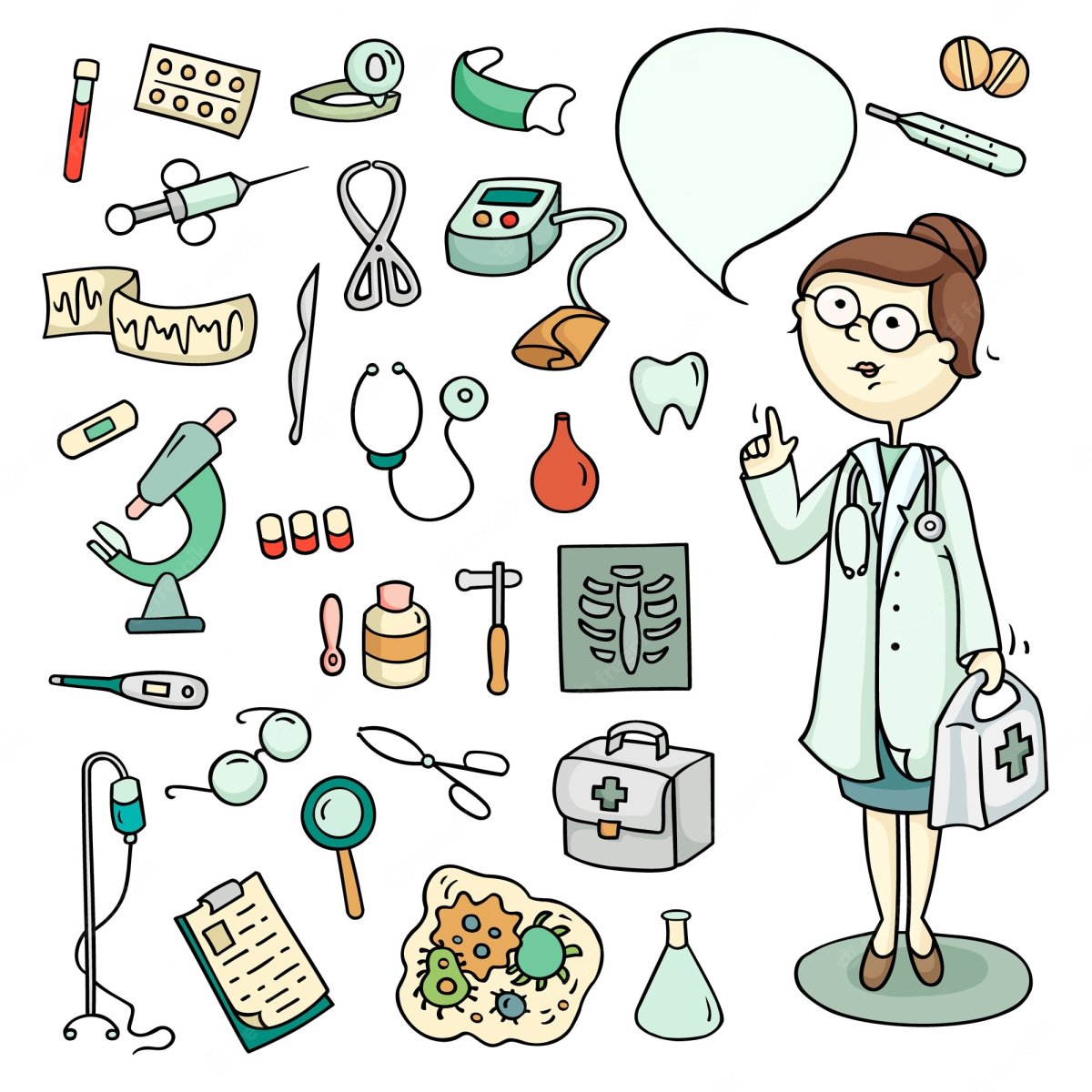 Предметы врача рисунок