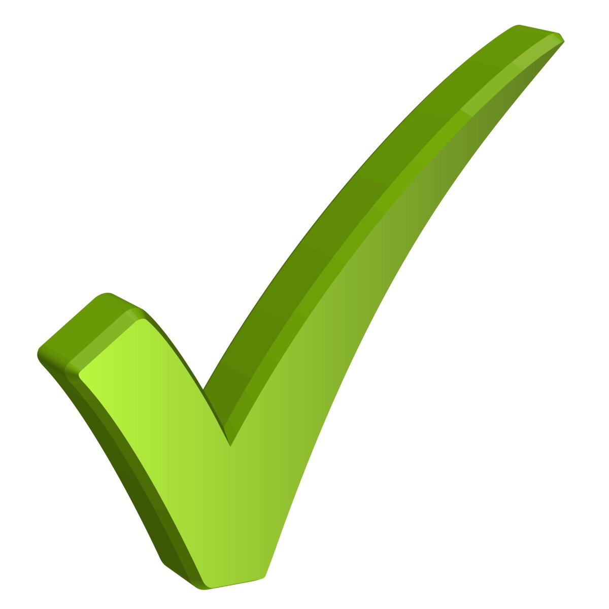 Зеленая галочка объемная