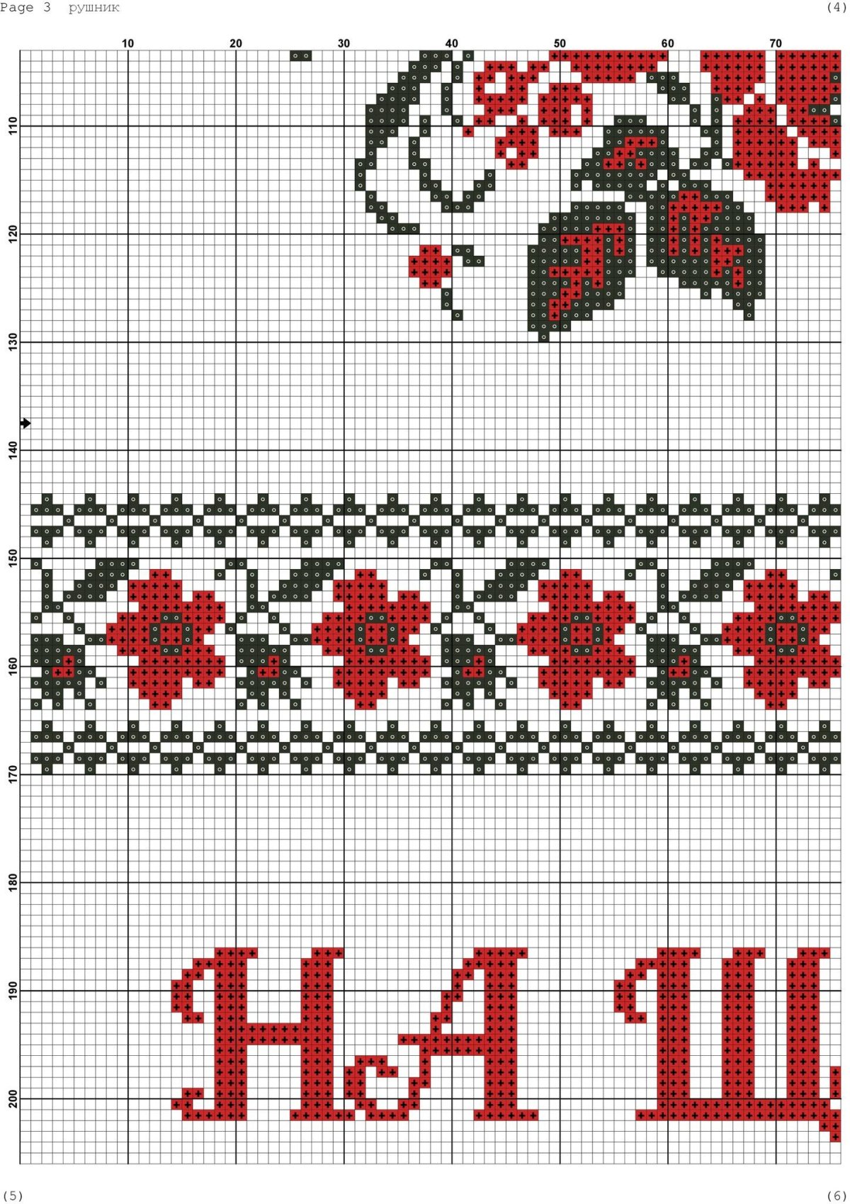 Схема вышивки рушника