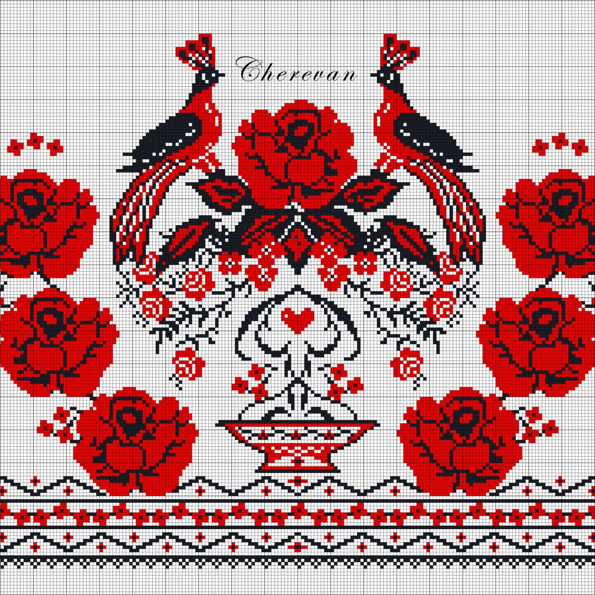 Вышивание рушников крестом