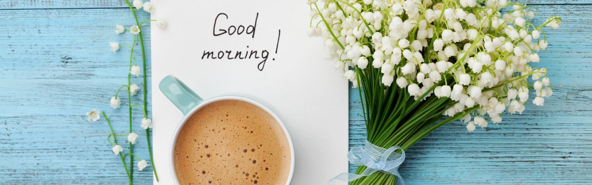 Доброе утро Ландыши и кофе