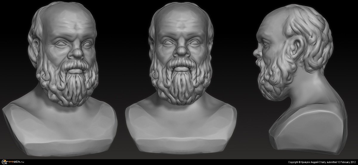 Сократ голова гипсовая МАРХИ