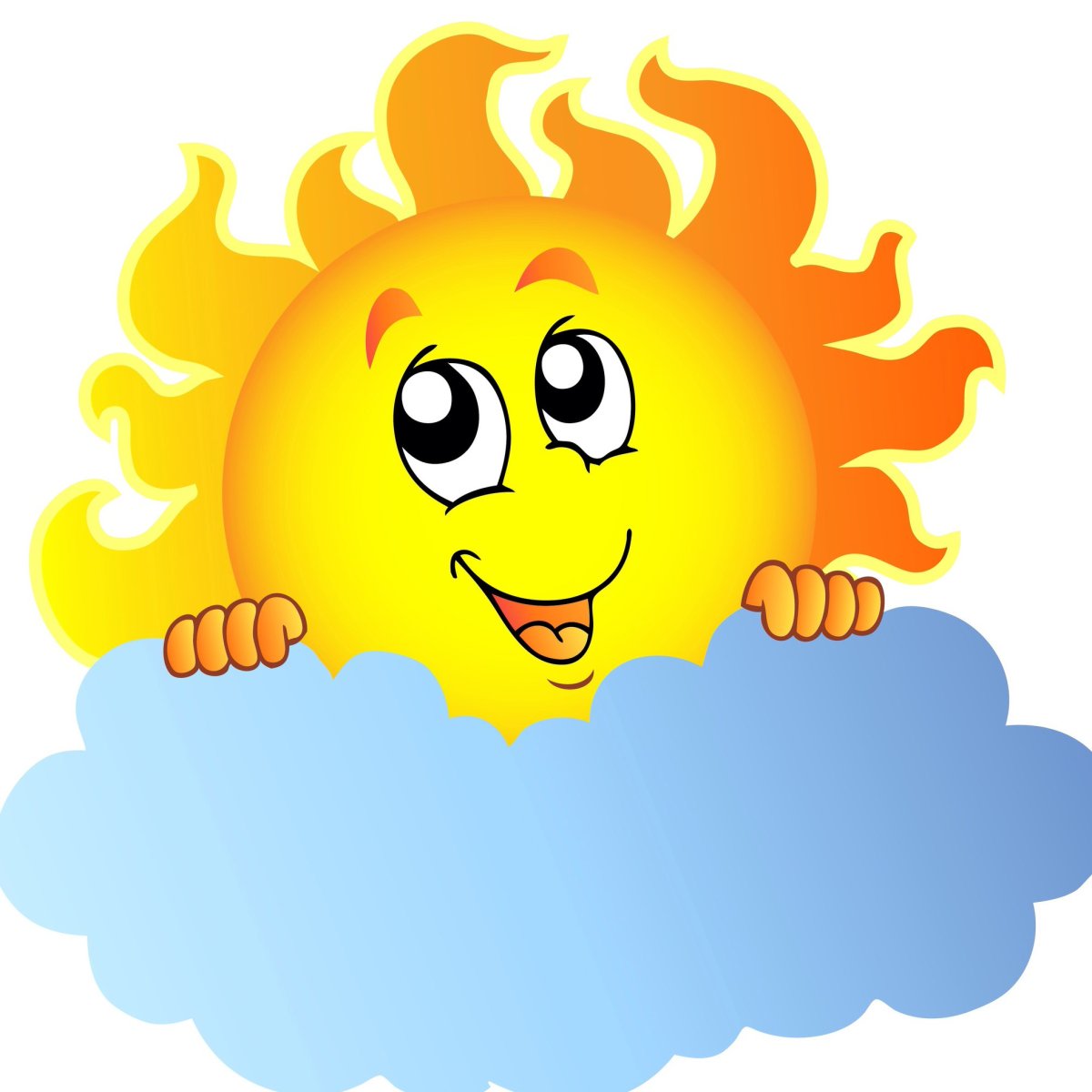 Милое нарисованное солнце