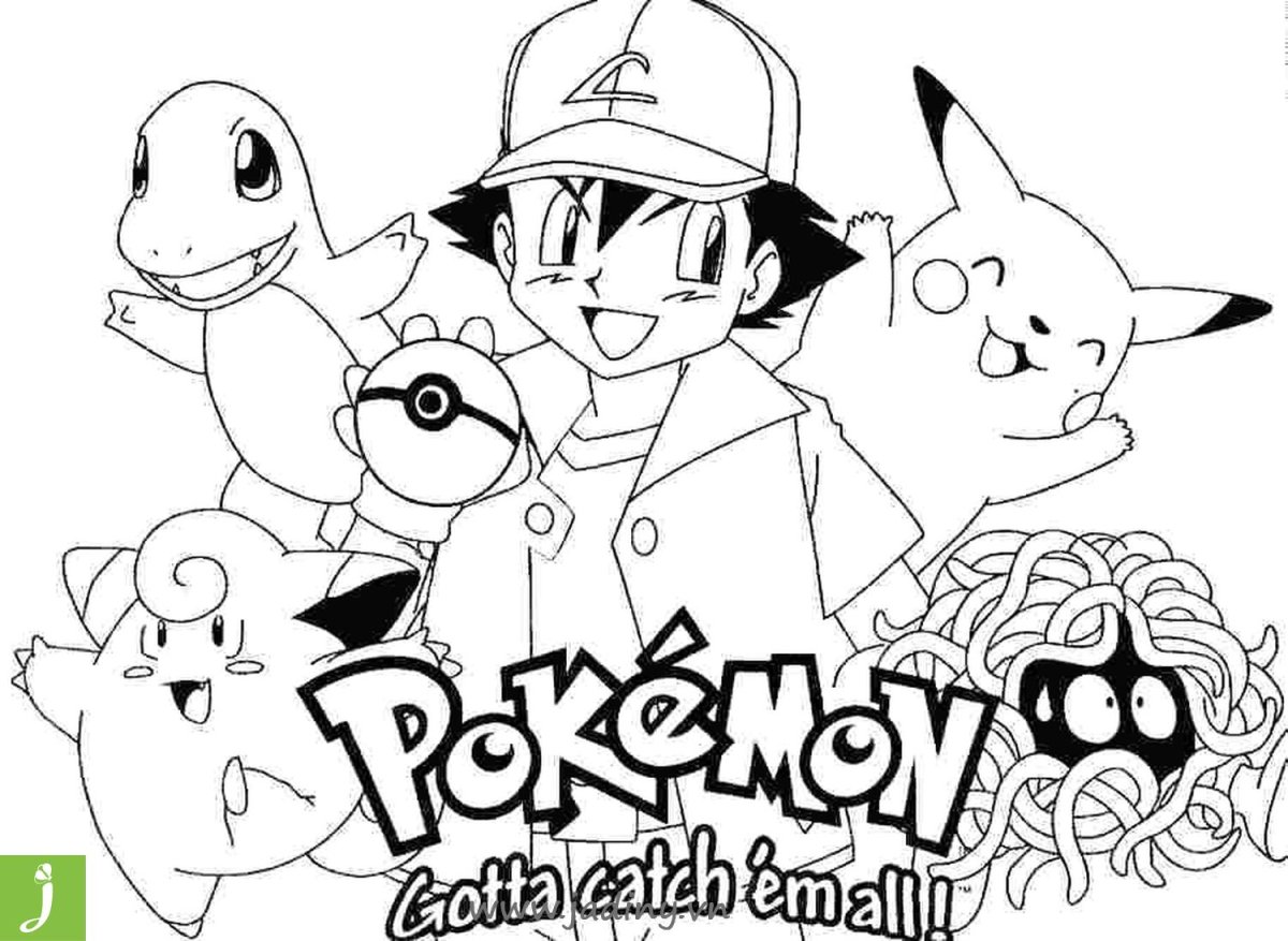 Покемоны Постер раскраска