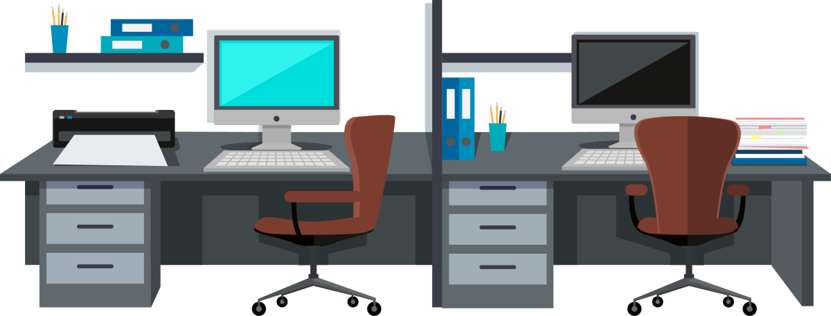 Компьютерный стол векторный