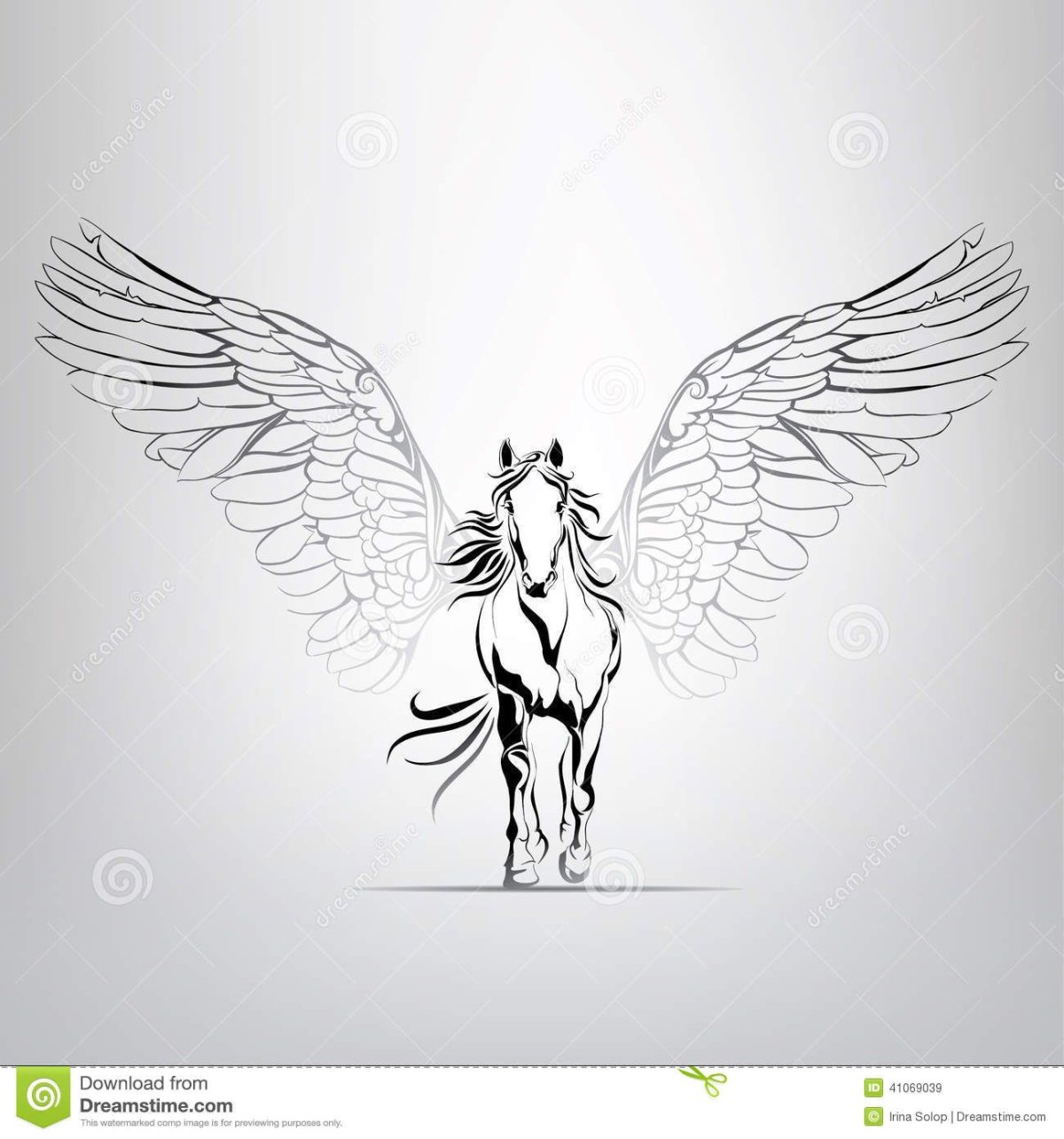 Конь с крыльями вектор