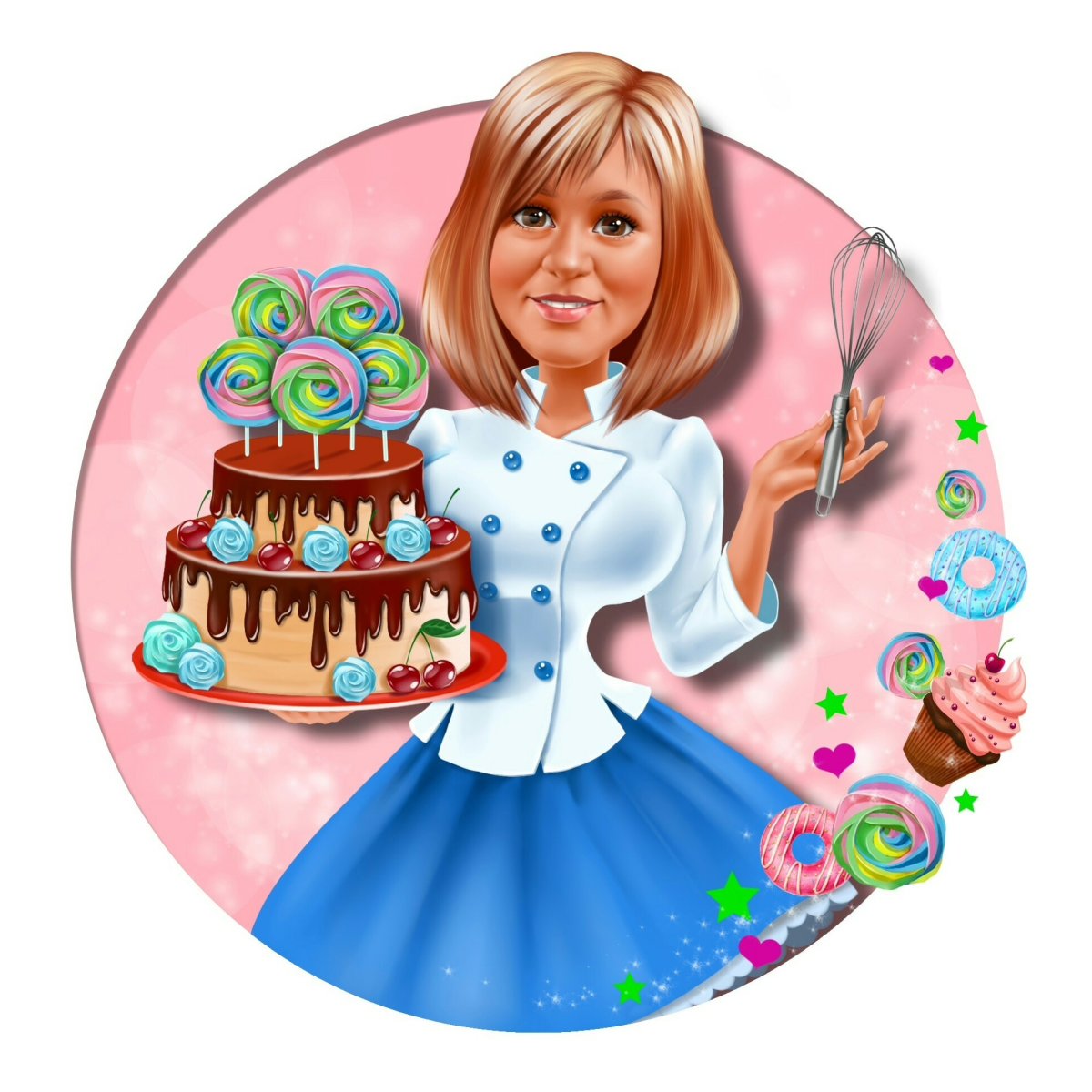 Шарж с тортом