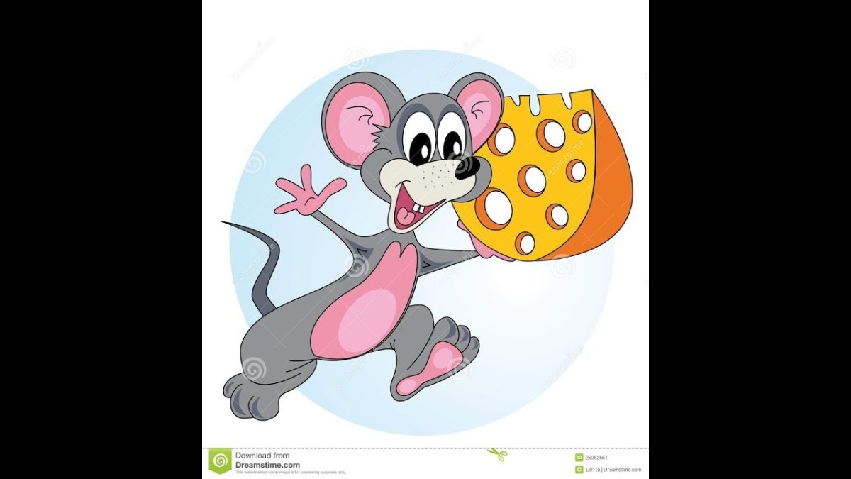 Мышь с сыром мультяшная
