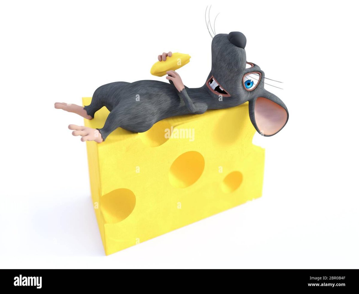 Мышь с кусочком сыра