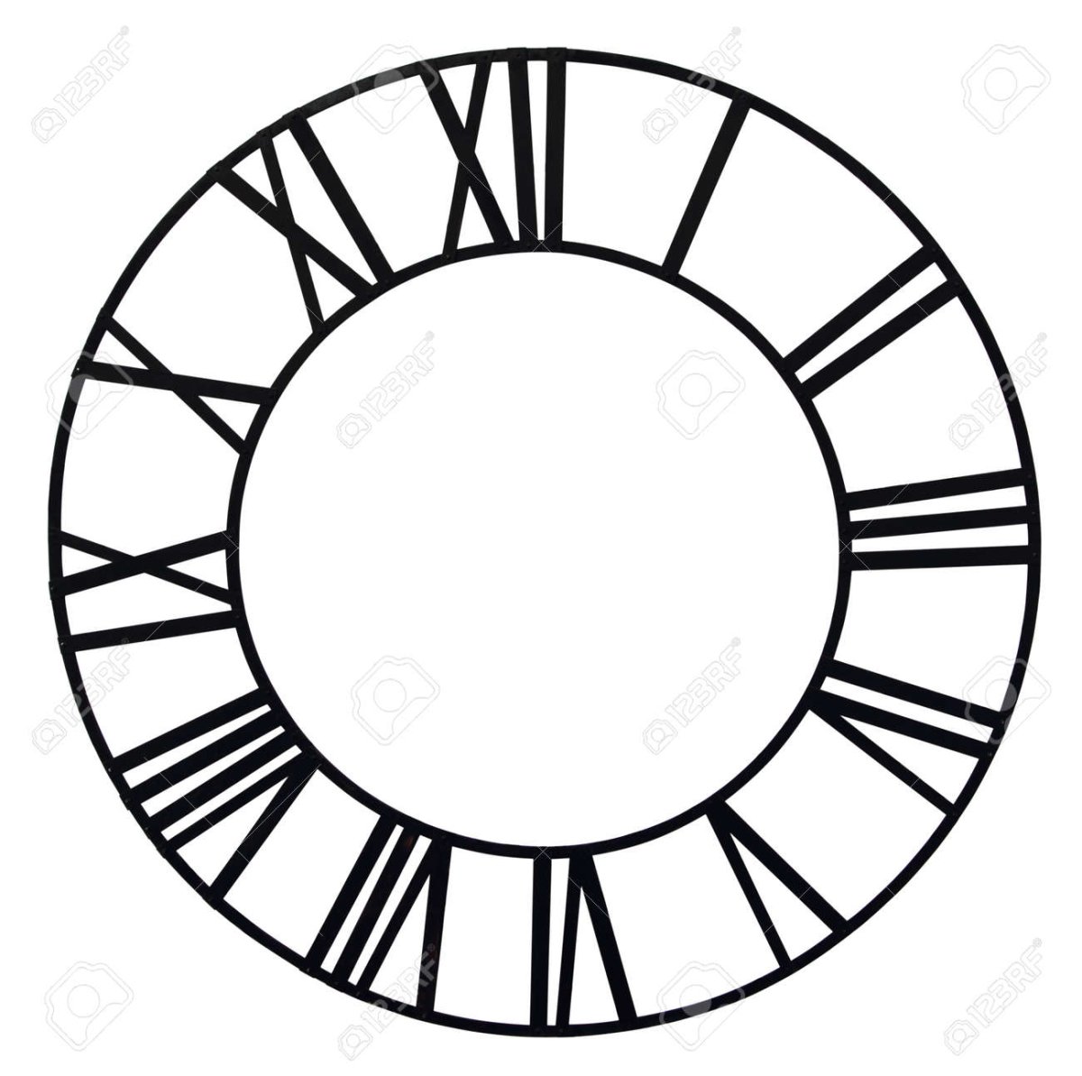 Циферблат с римскими цифрами без стрелок