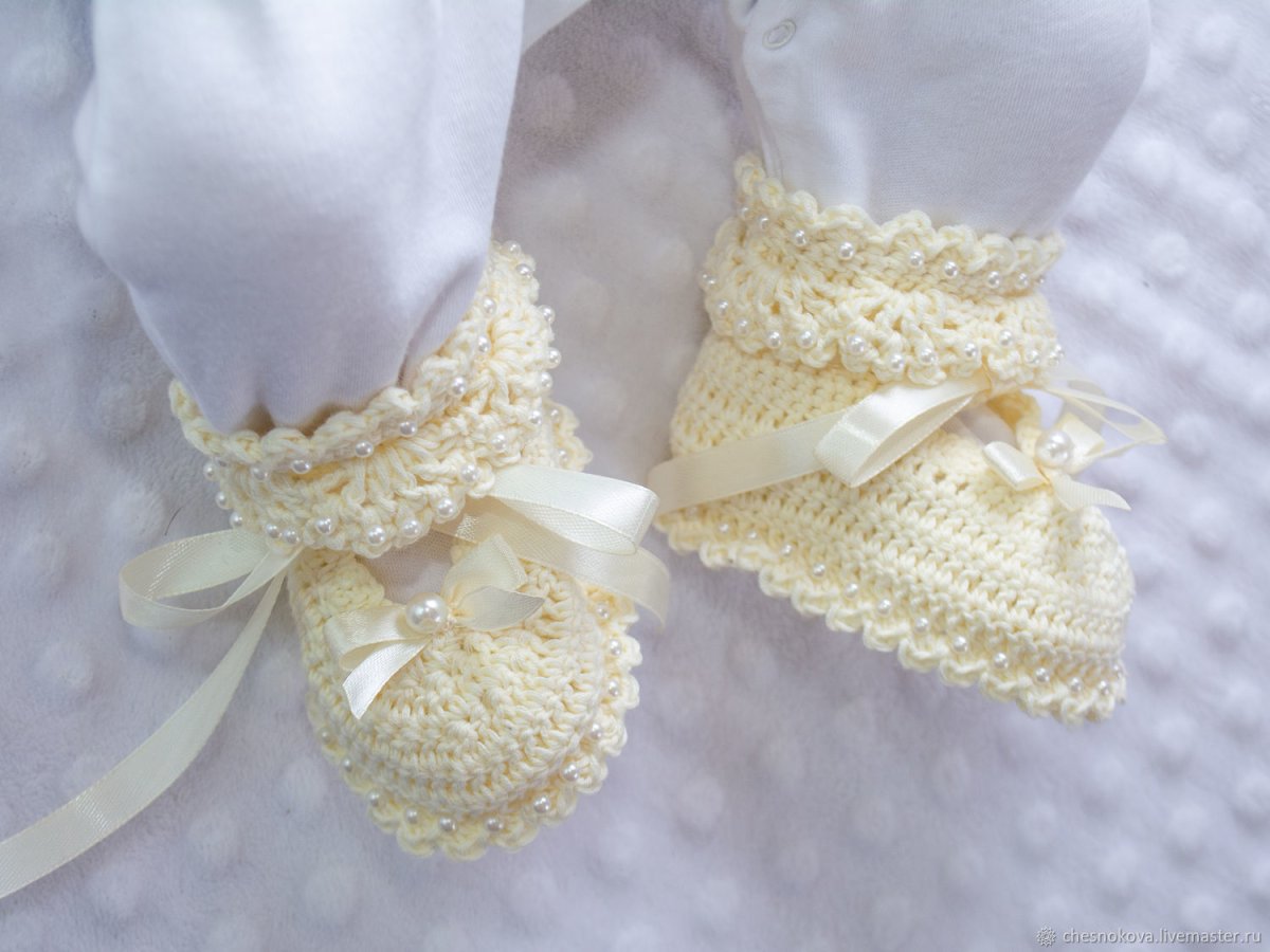 Пинетки для девочки новорожденной