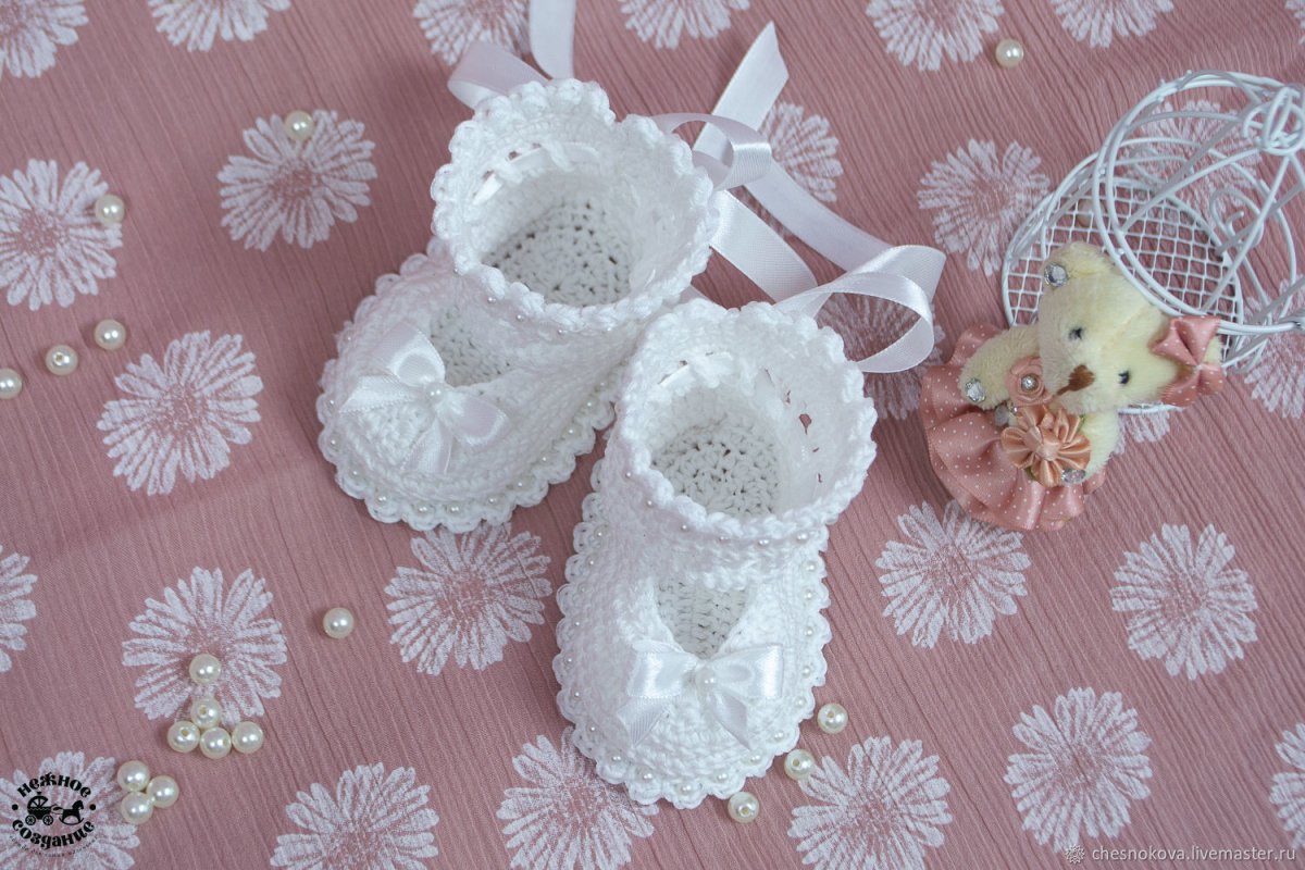 Красивые пинетки для новорожденных