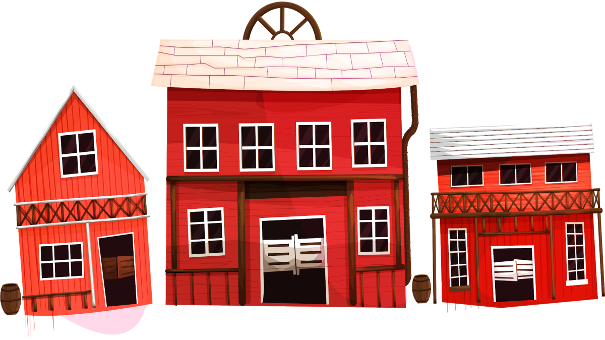 Красный домик рисунок