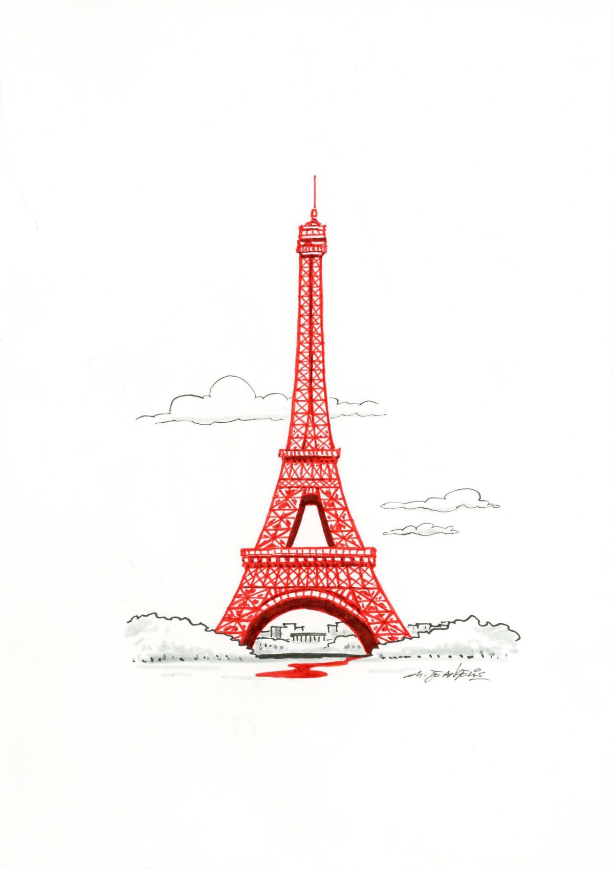 Эйфелева башня рисунок для детей 11 лет